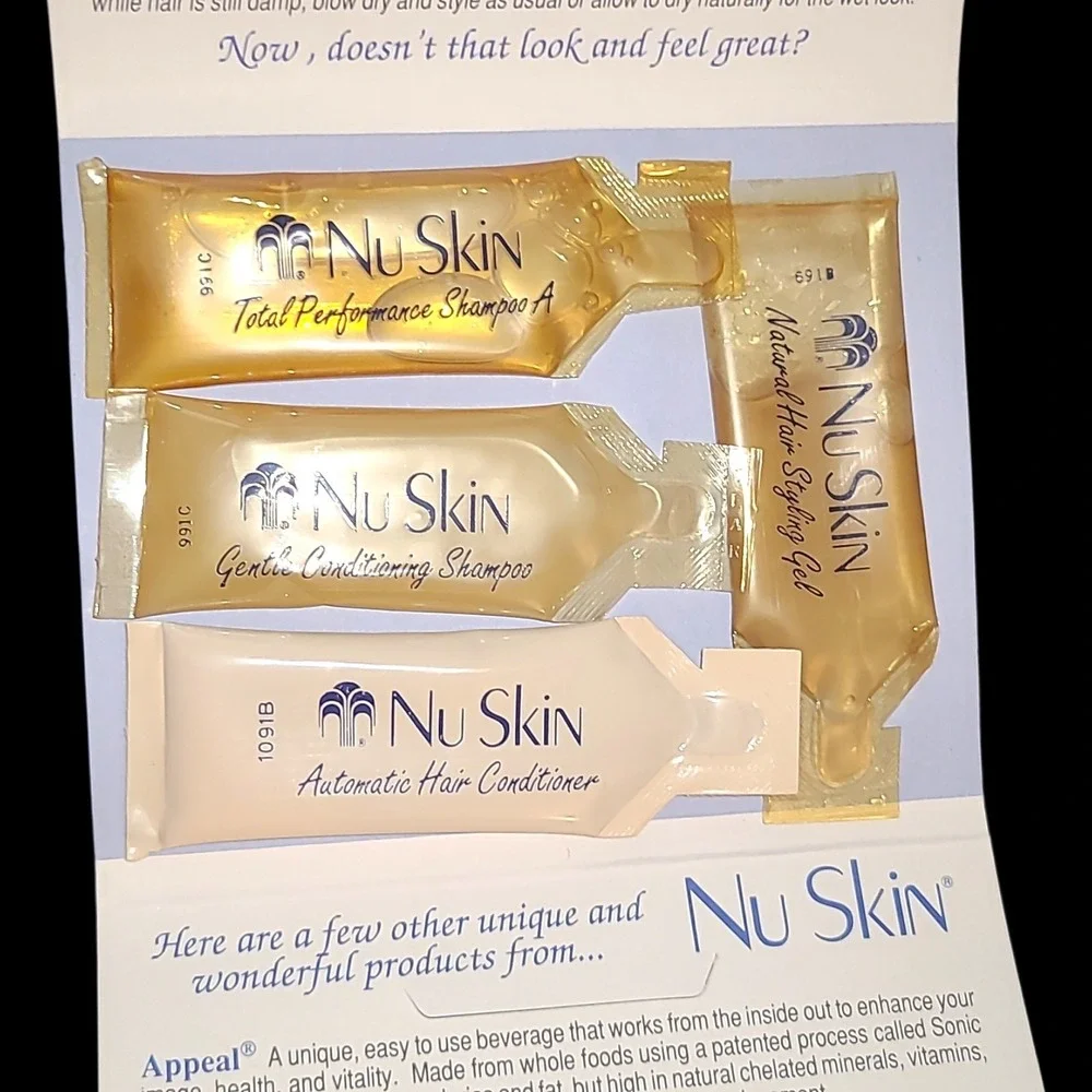Vintage 1992‎ Nu Skin Hair Care Sample Kit NOS Rare Shampoo Conditioner Gel